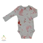 بادی تک دخترانه آستین بلند طوسی طرح روباه